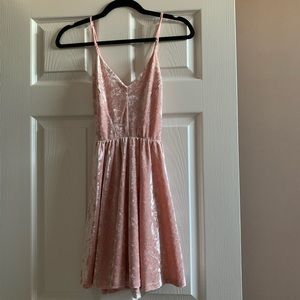 Baby Pink Velvet Dress
